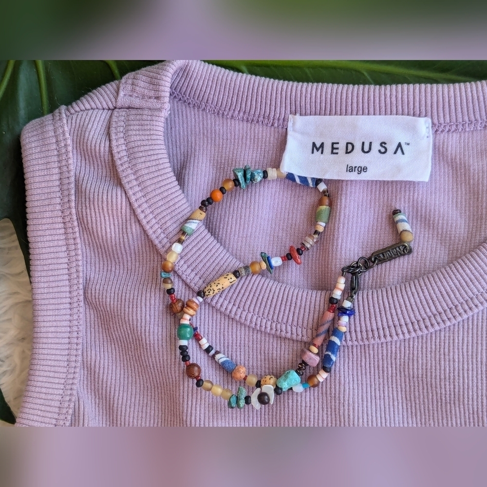 MEDUSA Crop Top Purple Size Large Women's Fitness Wear Size Large